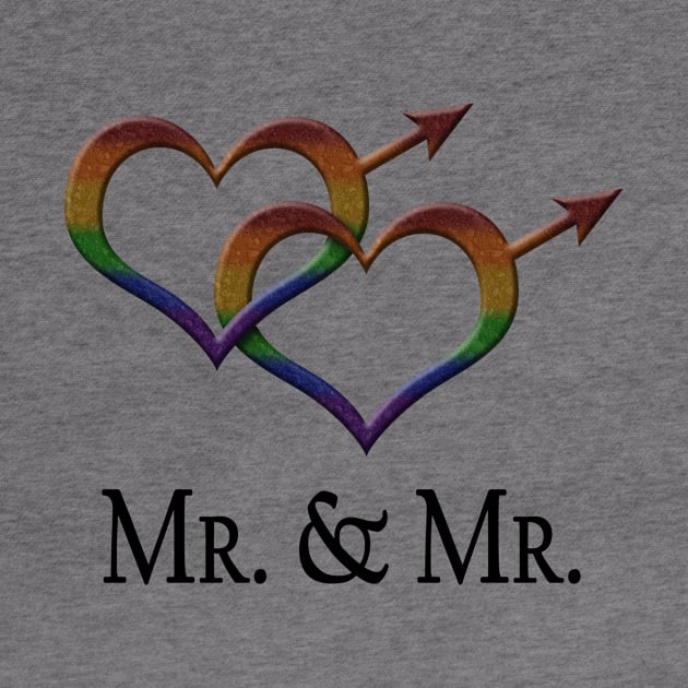 Mr. and Mr. Gay Pride Interlinking Male Gender Symbols by LiveLoudGraphics